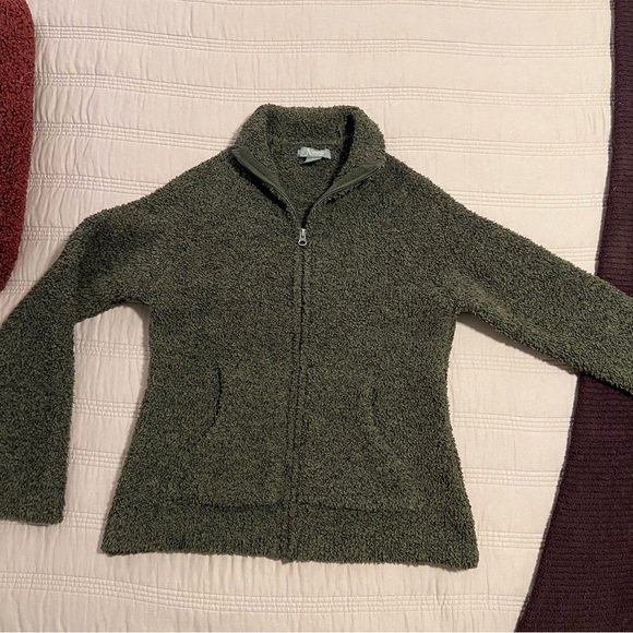 Natural Reflections Olive Dark Green Soft Cozy Jacket - Picture 3 of 6